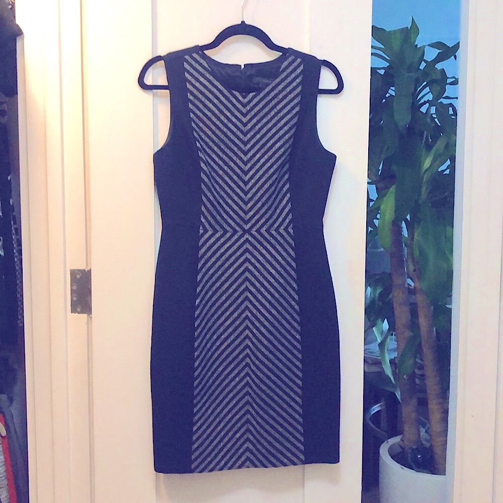 JCrew NWT new wool tweed sleeveless sheath dress 6P 6 black grey